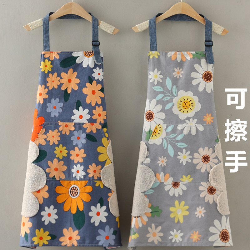 围裙女家用厨房防水防油污可擦手工作服新款情侣可爱时尚做饭罩衣高清大图