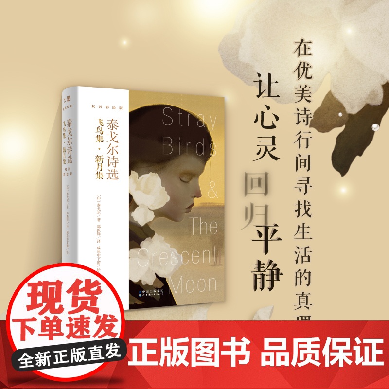 泰戈尔诗选 新月集飞鸟集 咸鱼中下游绘双语彩绘版 英语英文诗歌 文学诗集外国诗歌名著英美文学 泰戈尔诗集飞鸟集泰戈尔正高清大图
