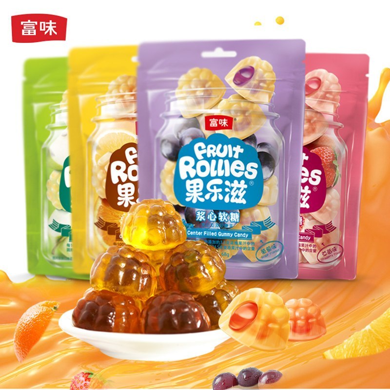 富味 果乐滋夹心软糖68g*2包 (葡萄味+草莓味)