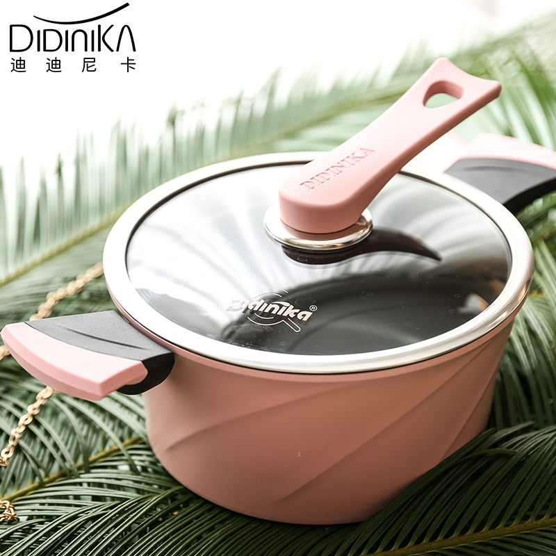 迪迪尼卡(Didinika)麦饭石汤锅蒸锅两用无油烟不粘锅炖锅高汤锅家用焖烧煮锅大容量煮面