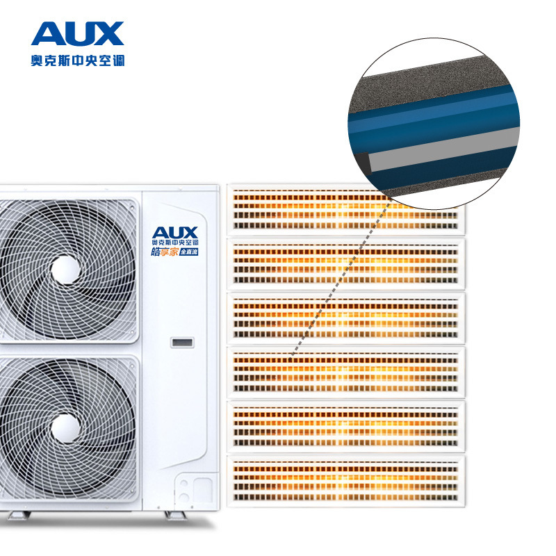 奥克斯(AUX)中央空调 大6匹全直流变频冷暖电辅 1级能效多联机DLR-H160W(U1)一拖五 适用105-140㎡