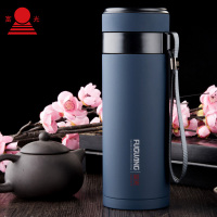 富光 生态泡杯FGL-3374 杯子 300ml便携带滤网不锈钢外壳 紫砂/陶瓷内胆水杯