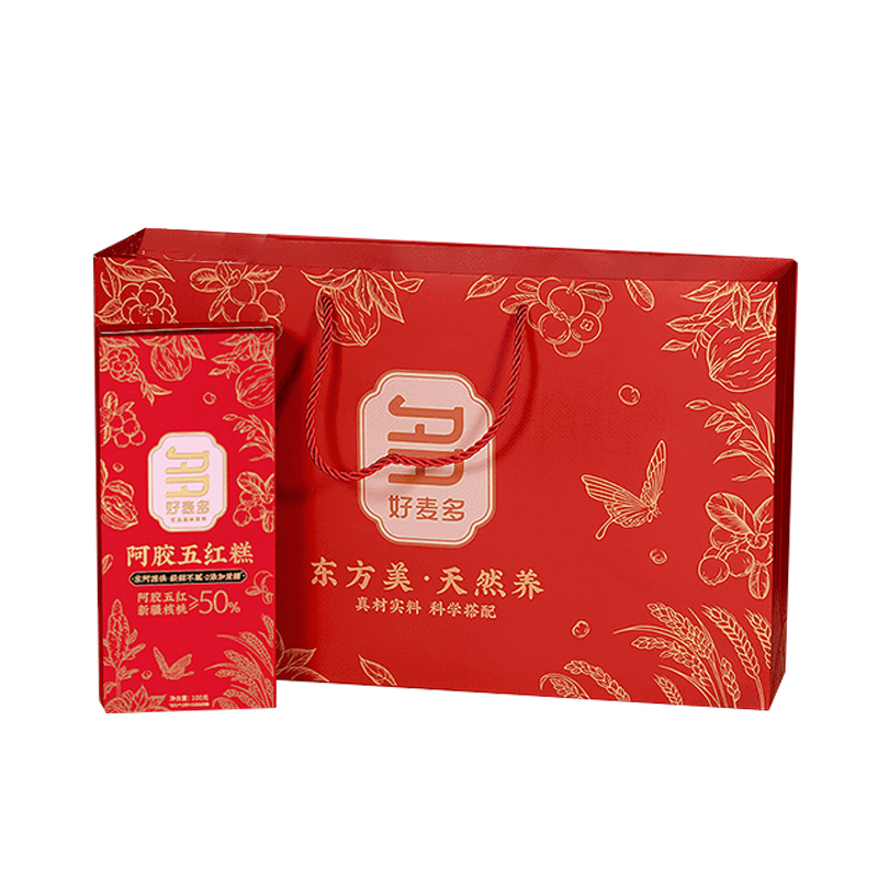 好麦多阿胶五红糕礼盒装轻甜0蔗糖100g*8