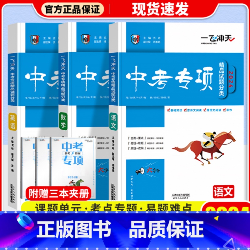 中考专项[语文+数学+英语] 初中通用 [正版]科目自选一飞冲天 中考专项 中考语文数学英语物理化学政治历史地理天津初中高清大图