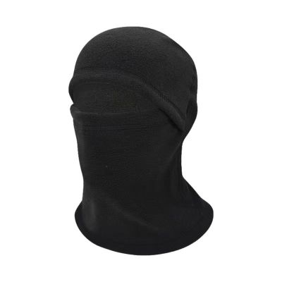 骑行保暖帽子冬季防风面罩摇粒绒全脸一体套头防冻防寒摩托车 黑色