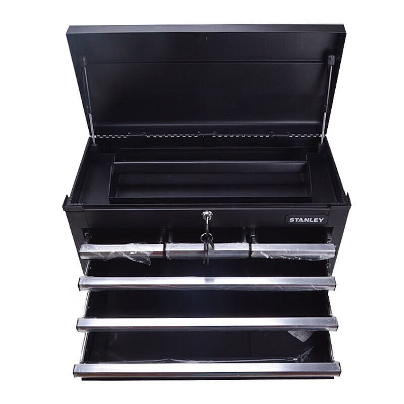 史丹利(STANLEY)93-546-23 6抽屉工具箱 黑色铁皮工具柜多功能收纳箱