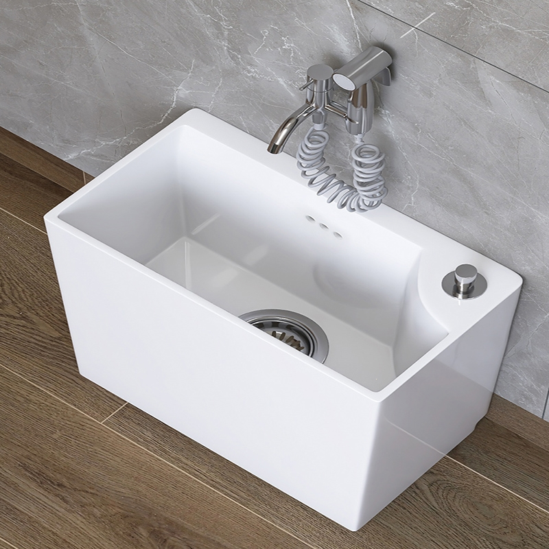 东映之画阳台拖把池迷你小号长方形池小尺寸窄小型墩布池陶瓷拖布池小