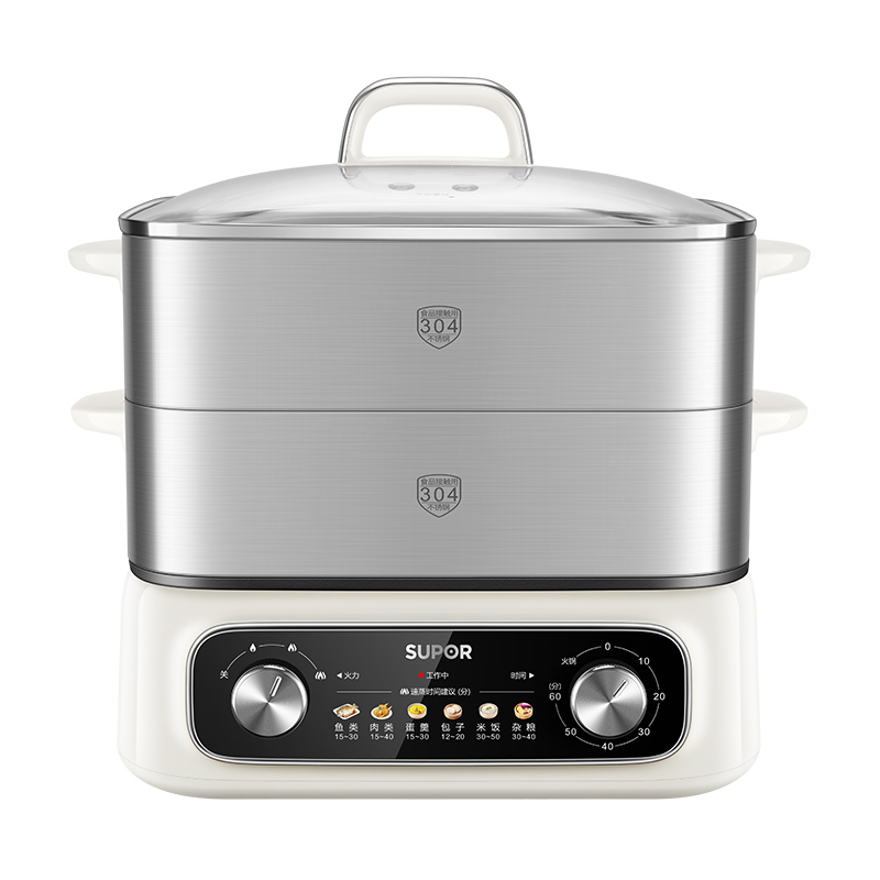 苏泊尔SUPOR三层多功能电蒸锅 ZN30FK69 不锈钢材质 三档旋钮控制 预约蒸煮高清大图