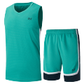 361°运动套装男夏季新款篮球套装舒适运动服552421903 XL 若竹绿