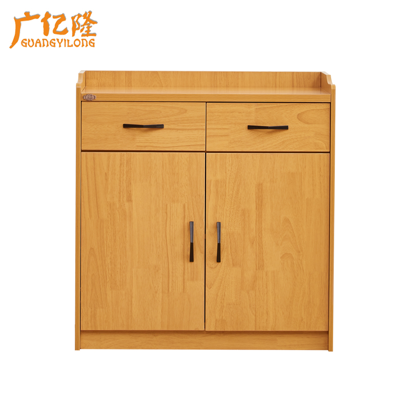 广亿隆木质茶水柜宿舍胶板鞋柜餐边柜两门两抽80*40*82cm高清大图