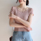 涵涵新品 木耳边短袖冰丝T恤女BS003_粉色_4XL《175-190》