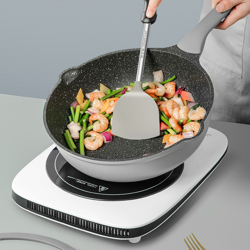 炊大皇(COOKER KING)星空灰不粘炒菜锅家用平底炒锅铝合金易洁锅具明火燃气电磁炉通用30cmCG30XK