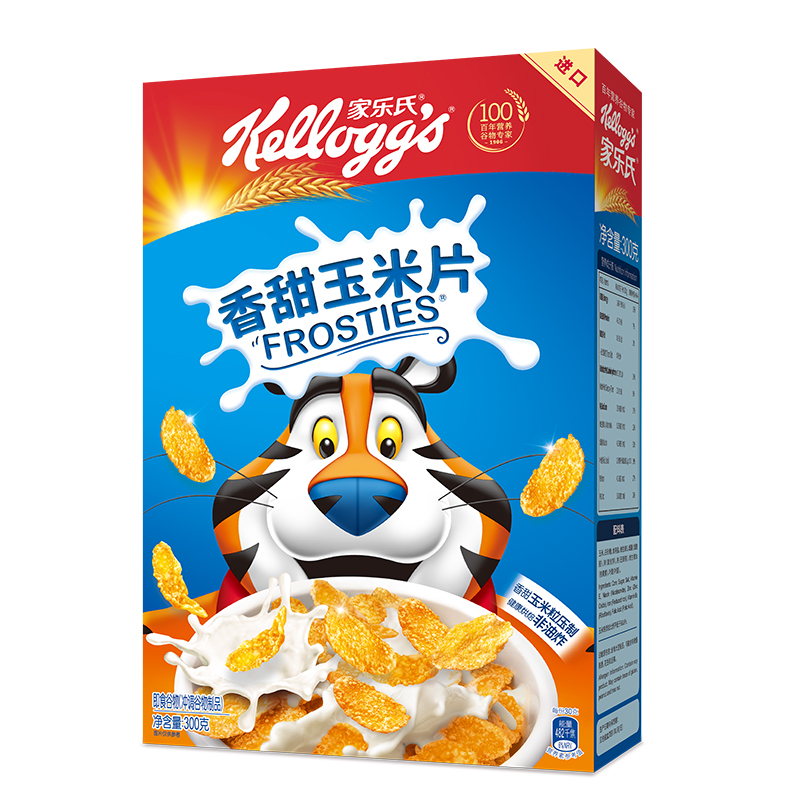 家乐氏kelloggs香甜玉米片300g泰国进口麦片即食冲饮营养谷物早餐