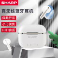 夏普真无线蓝牙耳机HP-TW40H半入耳蓝牙耳机游戏低延时通话降噪舒适小巧便携超长续航充电仓适用华为小米苹果 初雪白