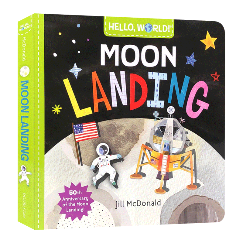 [醉染正版]你好科学小世界 登月 Hello World Moon Landing 英文原版幼儿英语启蒙认知纸板书 科普高清大图