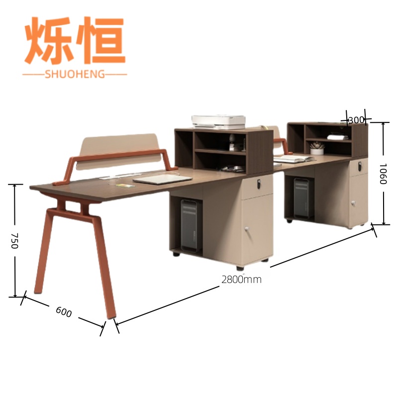 烁恒职员桌2.8米 张高清大图