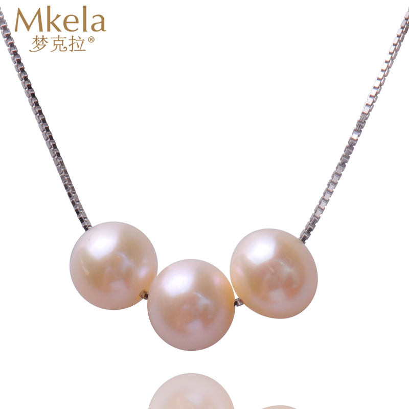 梦克拉 Mkela 淡水珍珠 项链 公主 近圆 项链 珍珠