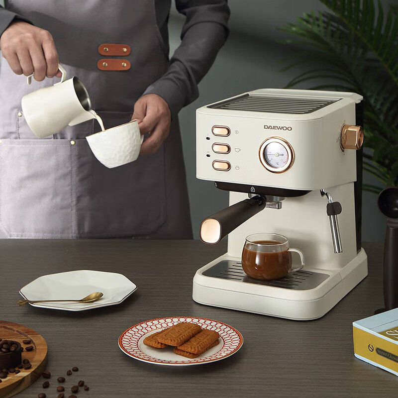 大宇(DAEWOO) 高压恒温萃取压力绵密奶泡咖啡机 1.5L DYKF-1233高清大图