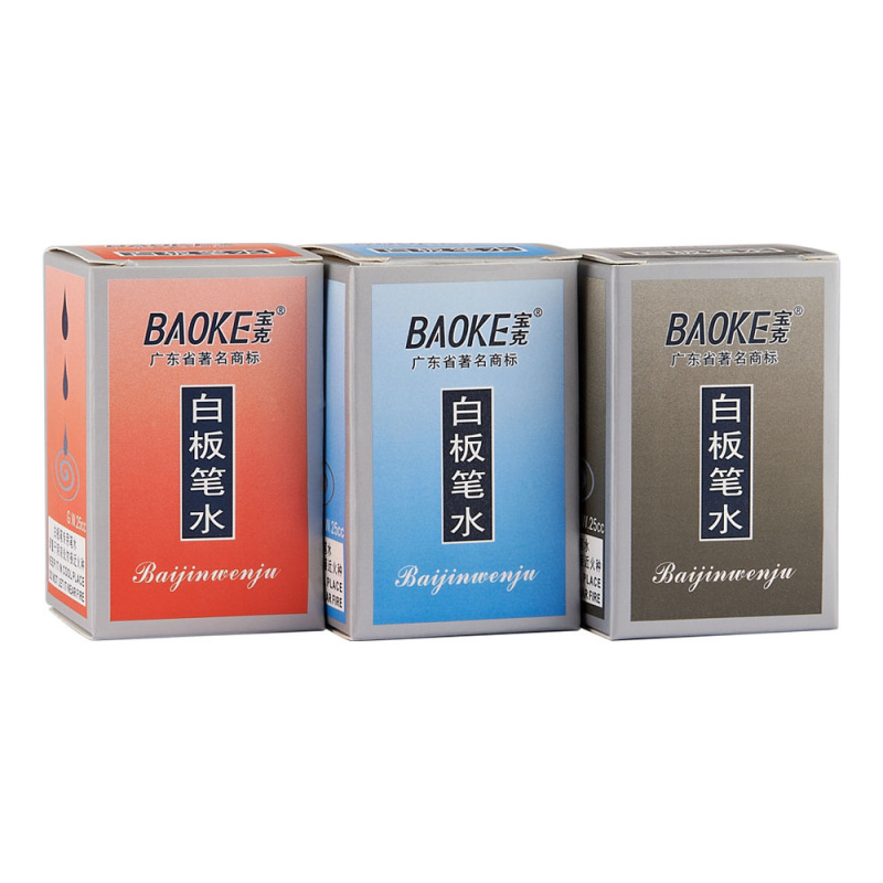 宝克(baoke) NO120白板笔墨水油性笔补充液易擦除 红蓝黑 25ml/瓶高清大图