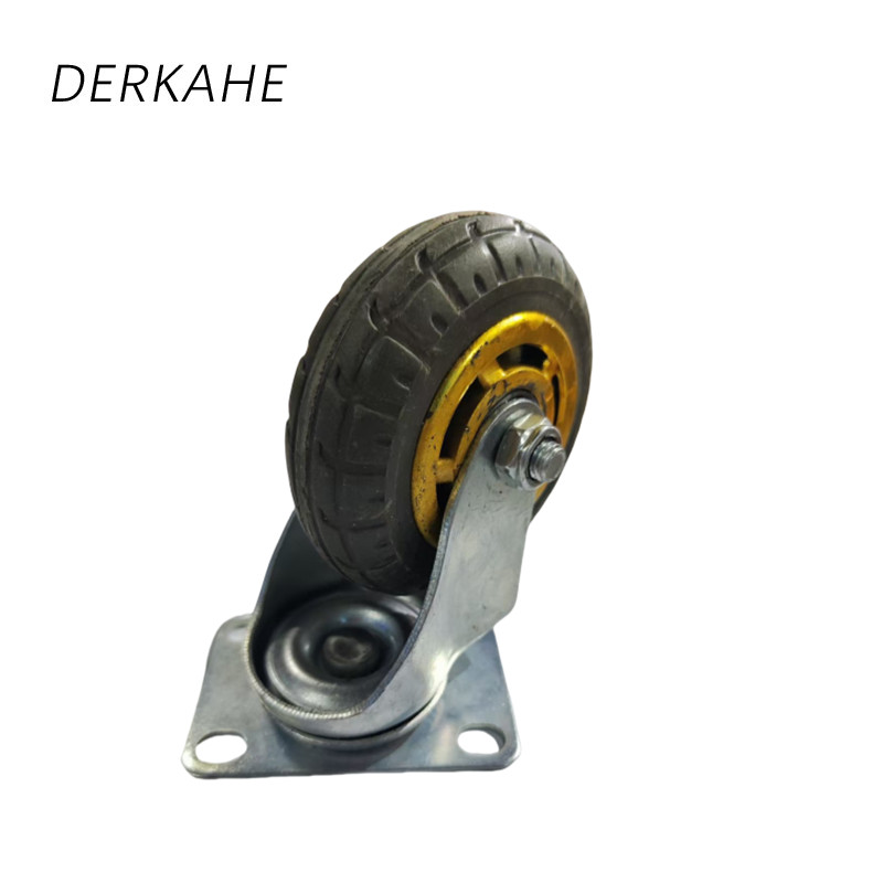 DERKAHE 中型手推车橡胶轮 φ100×32(4寸) 万向款 个