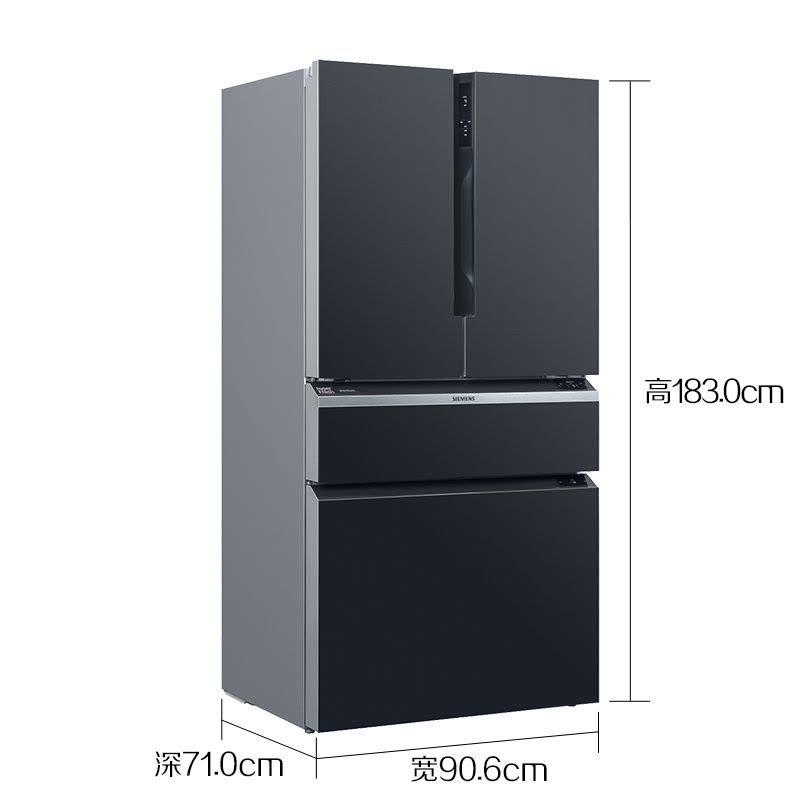 西门子(SIEMENS)KF96NPX50C 568升 中字多门 智感零度 陶瓷面板 分区独控面板 (滴釉黑)图片