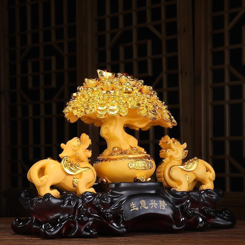 发财树貔貅摆件玄关客厅家居书房酒柜装饰品博古架隔断房间工艺品_527_439