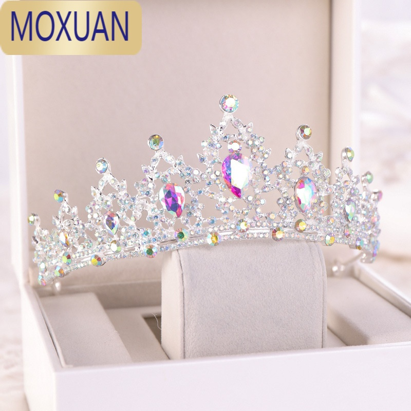 MOXUAN皇冠头饰儿童公主头箍小女孩宝石发卡女童发箍发饰小孩子发夹王冠