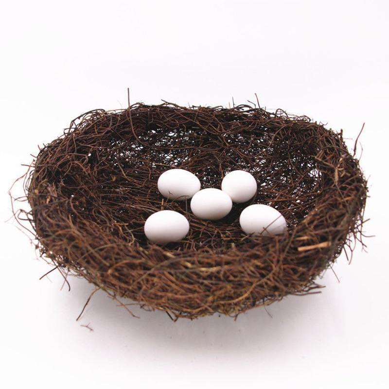 草编鹦鹉窝鸟巢草窝仿真鸟笼虎皮鹦鹉户外装饰窝草编万圣节鸟窝直径10