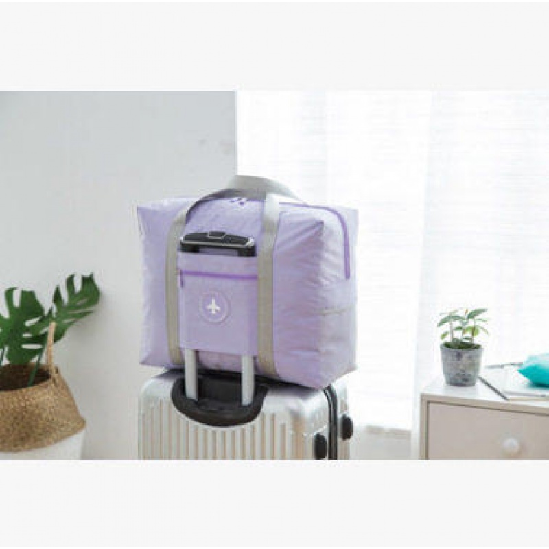 直销大容量折叠飞机包手提旅行收纳包套拉杆行李包袋行李袋旅游 B款紫色中