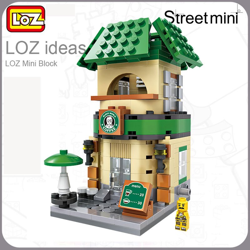 LOZ/俐智小颗粒积木迷你街景益智拼插儿童玩具拼装模型男女孩1608咖啡店