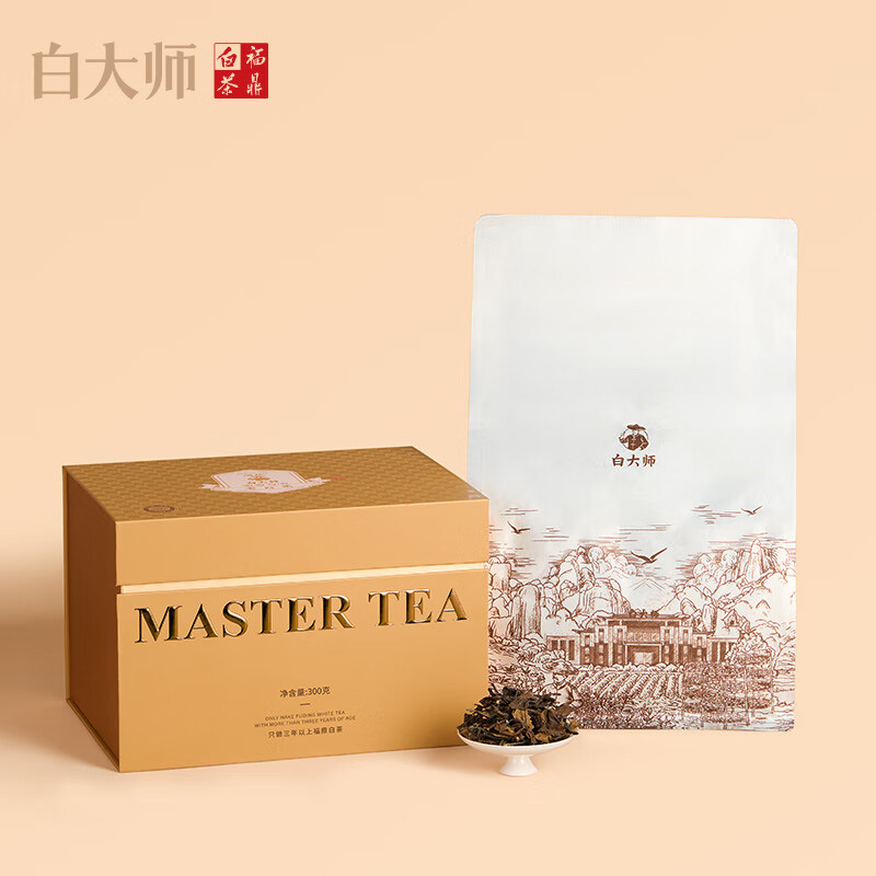 白大师白茶300g茶香浓郁一级寿眉纸质盒bds046高清大图