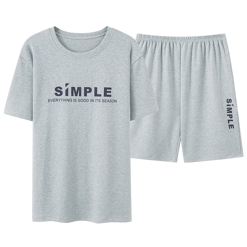 浪莎夏季男士睡衣纯棉短袖短裤夏天薄款2025新款可外穿家居服套装高清大图