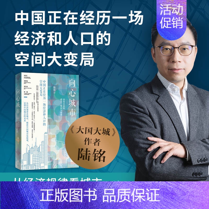 【正版】 向心城市:迈向未来的活力、宜居与和谐 大国大城姐妹篇陆铭作品中国城市建设研究世纪文景另著空间的力量