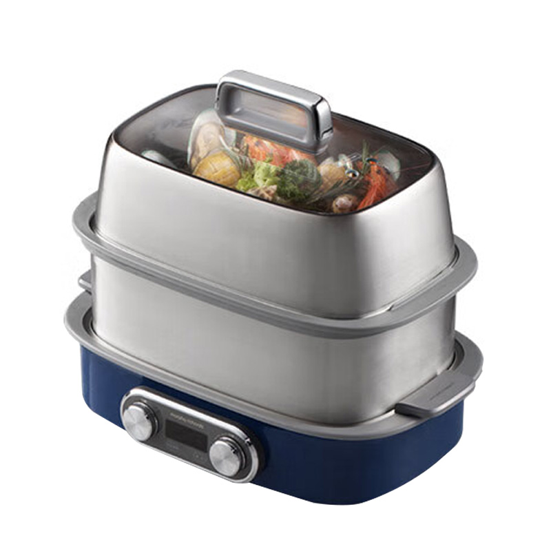 摩飞电蒸锅双层同蒸快速蒸炖火力强劲均匀速热材质厚实MR1168