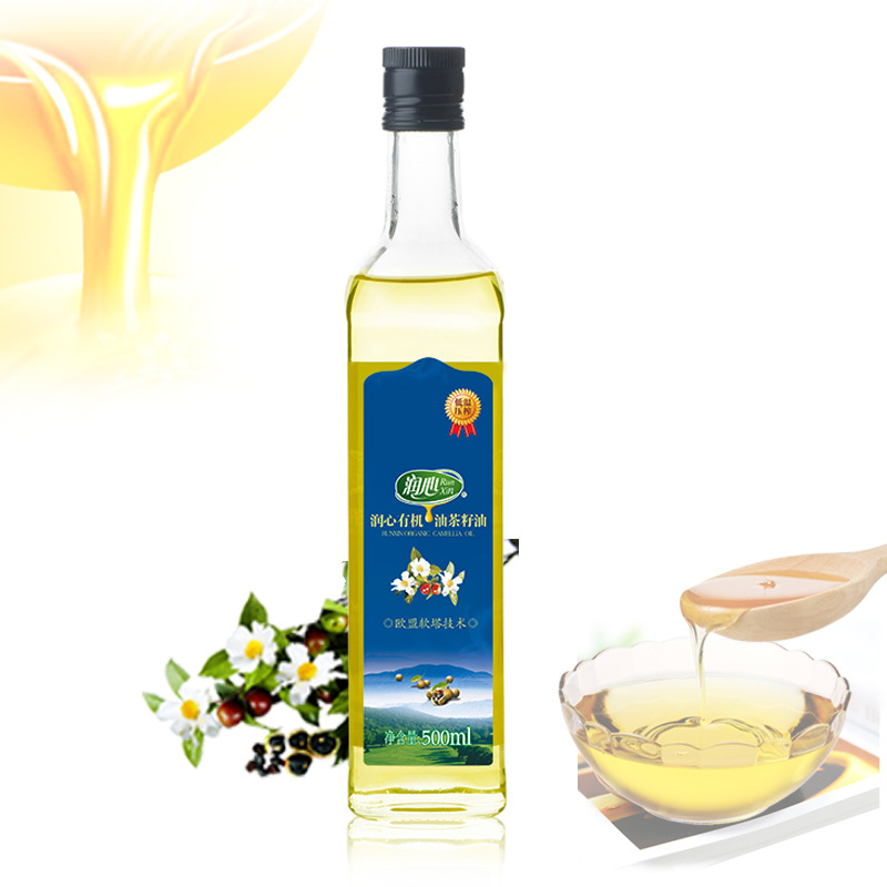 润心runxin纯有机山茶油500ml油茶籽食用油茶籽油日期新鲜超市同款