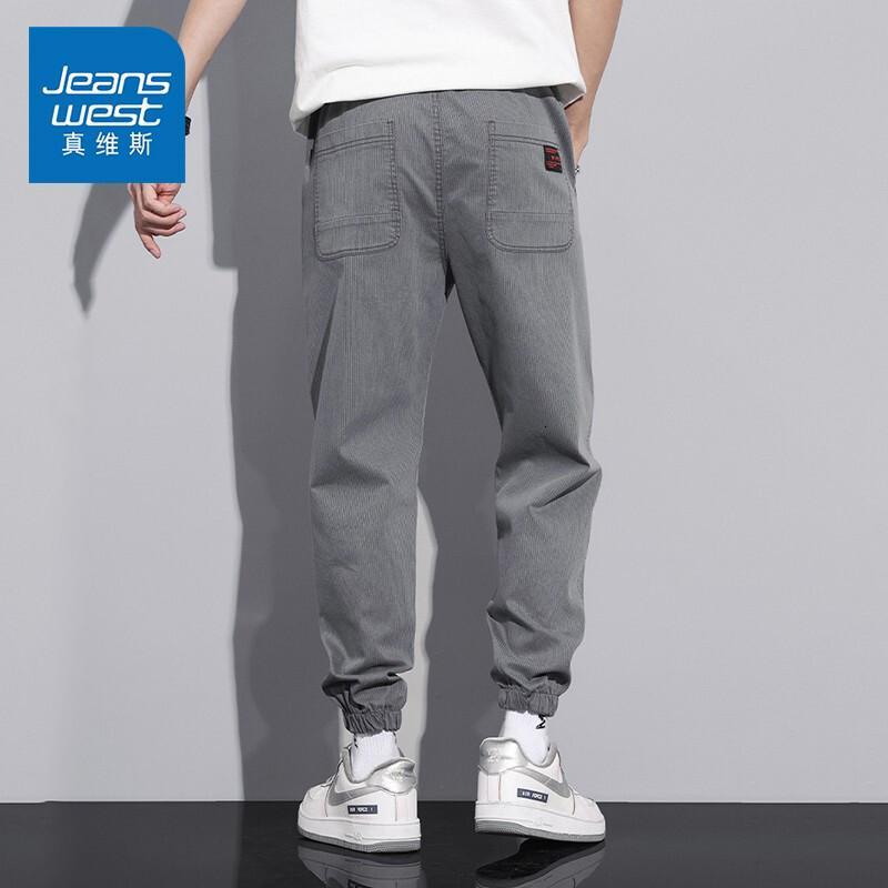 真维斯夏季工装裤男士休闲宽松束脚裤运动潮牌薄款新款男装长裤子