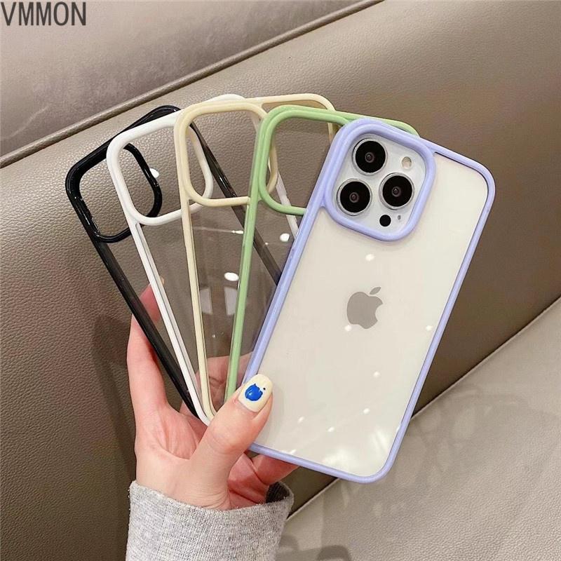 VMONN新款简约透明边框iphone13苹果12/11ProMax手机壳Xs/XR防摔7/8plus软壳保护套se全包高清大图