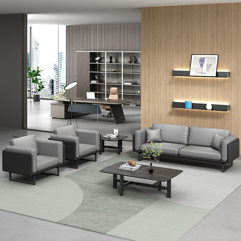 臻远ZYJJ-80177 简约办公沙发洽谈接待沙发休闲沙发组合 西皮三人位高清大图