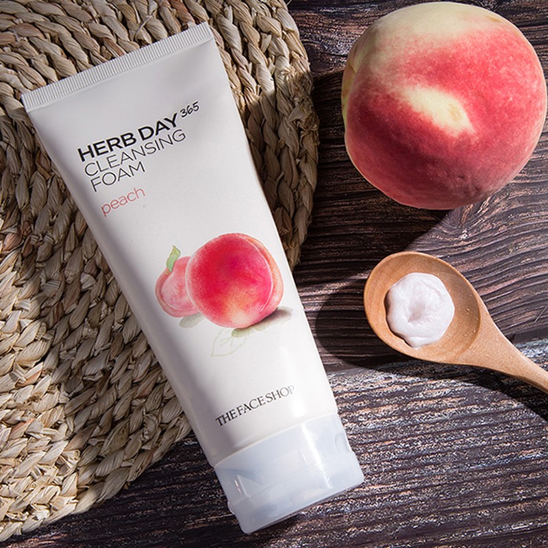 菲诗小铺(The Face Shop) 草本洗面奶清洁泡沫洁面乳洁面膏 水蜜桃洗面奶170g(水润柔滑)高清大图