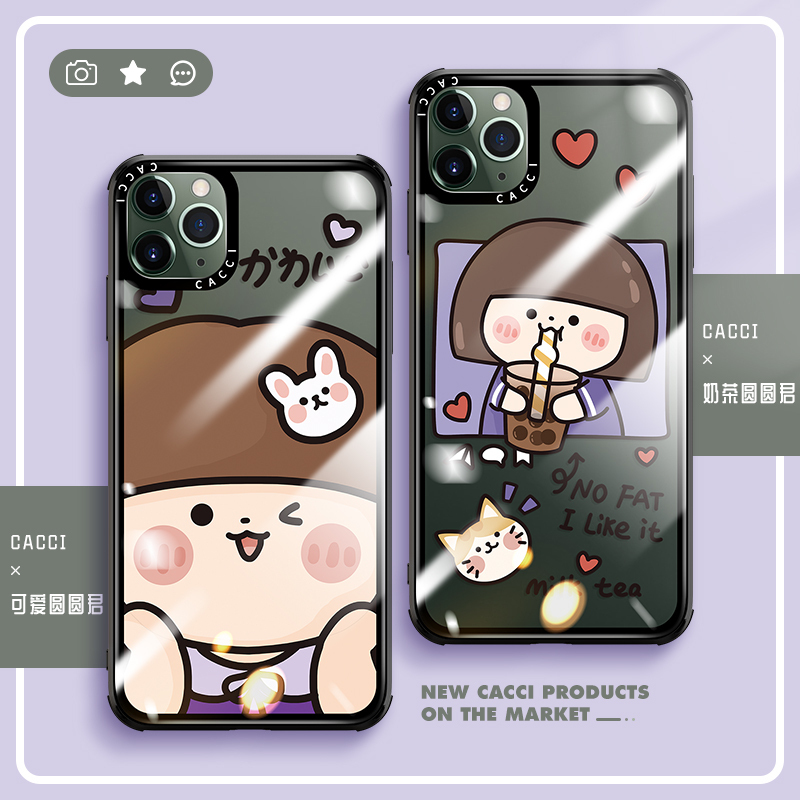 卡绮苹果11手机壳iPhonex透明se2潮8plu可爱xr高档7玻璃