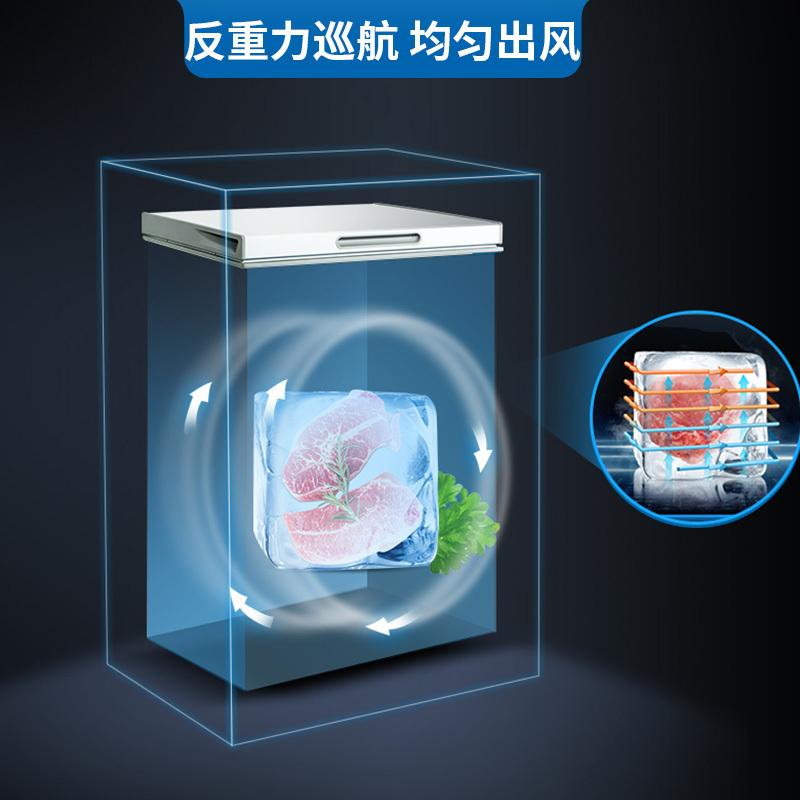 美菱(MELING) 142升 卧式冷柜 小型家用商用保鲜冷藏冷柜顶开门单温冰柜卧式冰箱柜 BC/BD-142DT