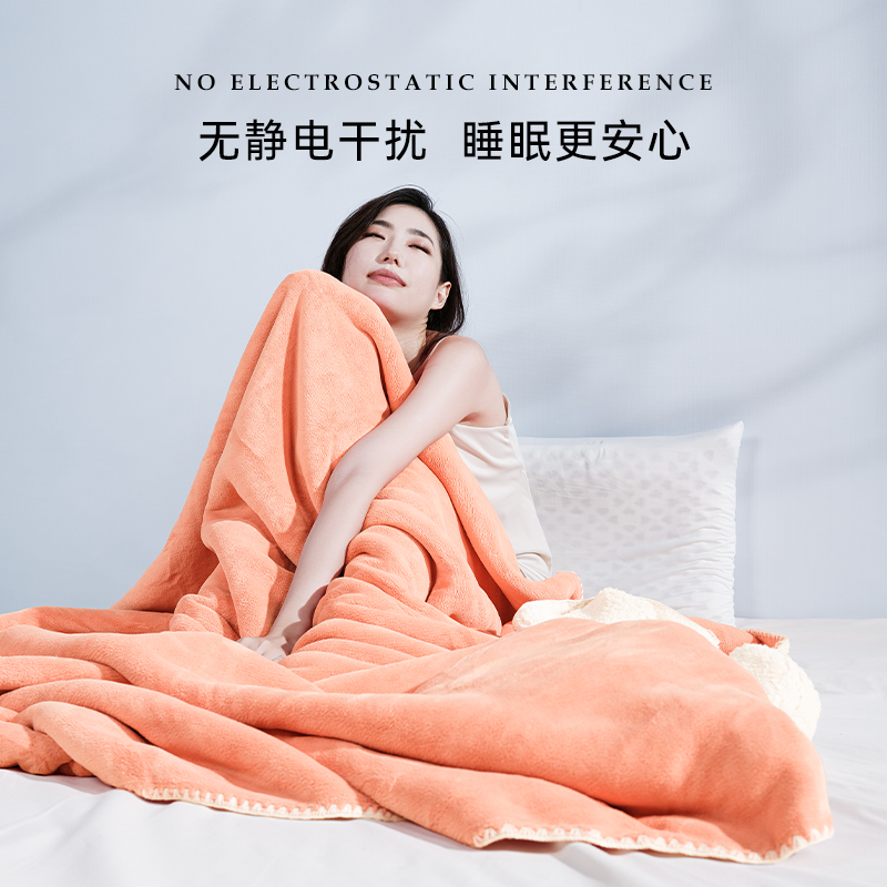 POKALEN(普卡兰)双面珊瑚绒毛毯加厚冬季毯子午休毯法兰绒毛毯被床单绒毯小毯子空调毯办公室午睡毯沙发午休盖毯高清大图