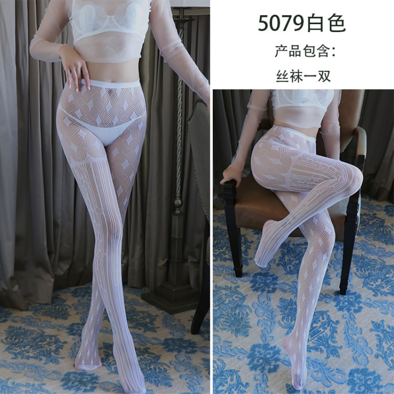 长夜漫漫情趣内衣性感诱惑情趣丝袜打底裤欧美丝袜网袜连体袜5079 黑色 精装(80-140斤)