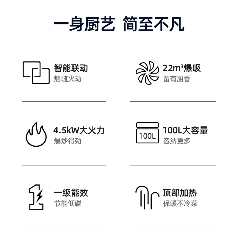 长虹 JJZT-X3(750宽)22m³集成灶 高配 厨房一体式灶家用环保灶自动清洗油烟机侧吸式大吸力烟灶消套装天然气