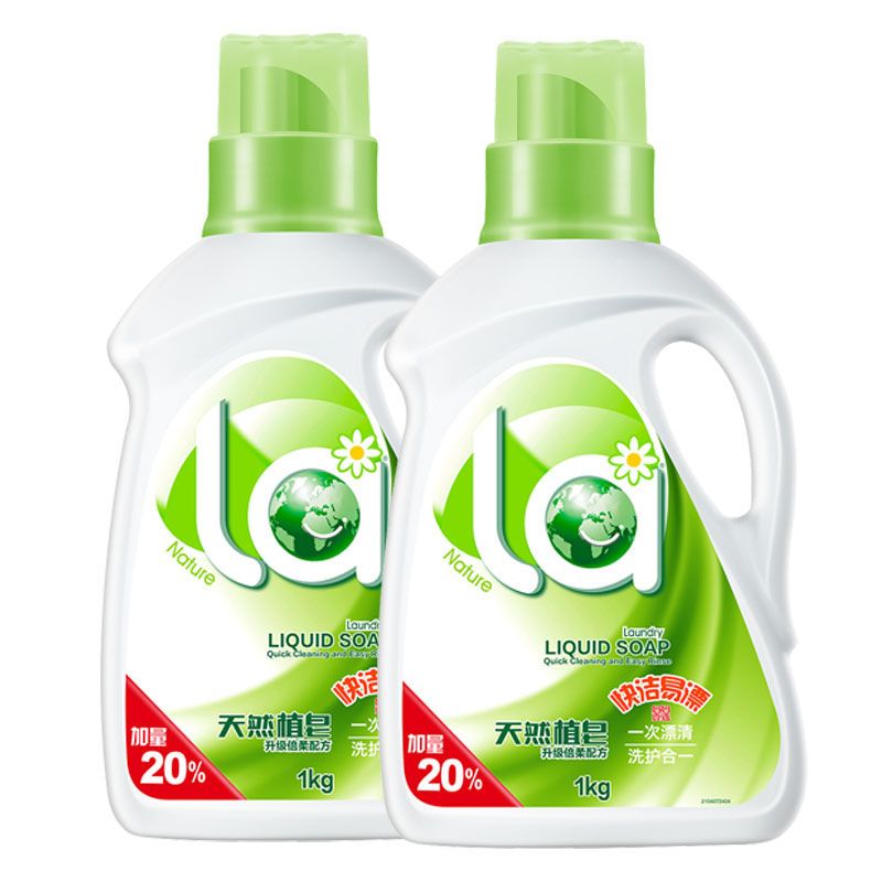 威露士La妈妈壹选天然植物皂液1kg*2洗护合一