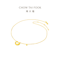 周大福时尚天鹅心形足金黄金项链计价(工费:280元)F221417送礼七夕礼物