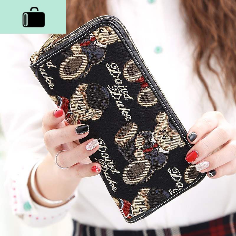 钱包女长款女士钱包2019新款女日韩版拉链多功能手拿包女NEWLAKE_1 绅士黑