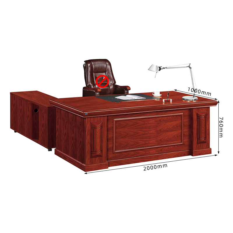中豫鑫泽 ZYXZ4052220 油漆家具老板桌大班台办公桌主管经理桌含副柜 2米高清大图