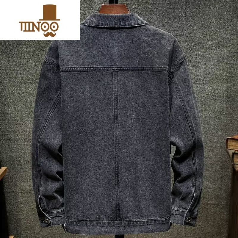 YANXU日系多口袋牛仔外套男潮牌痞帅宽松百搭夹克男士2023秋季新款上士高清大图