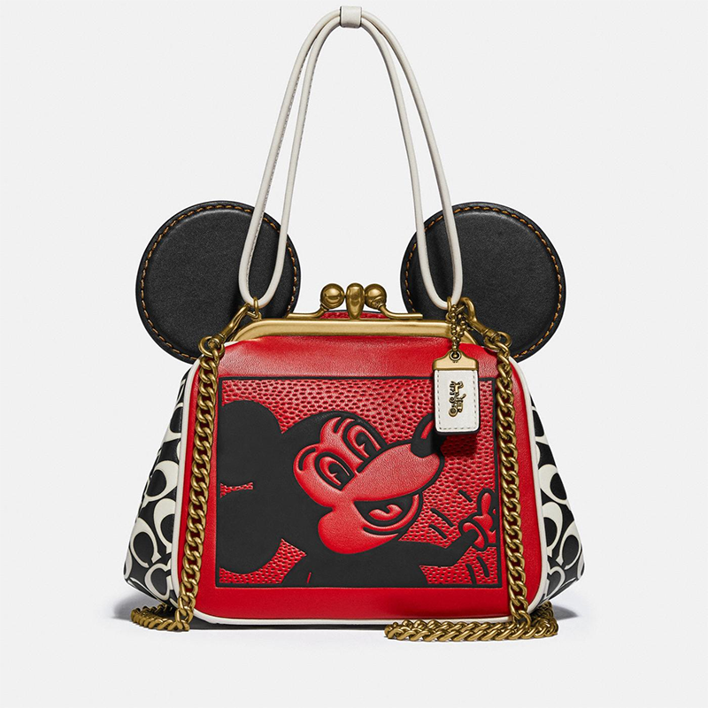 奇趣联名coach蔻驰女包米老鼠disneymickey联名系列吻锁斜挎包时尚
